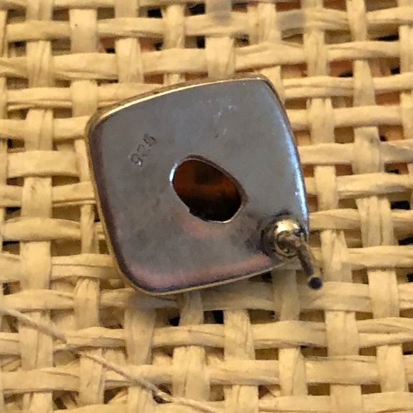 Blood Moonstone and Sterling Silver Earrings - Picture 2 of 2